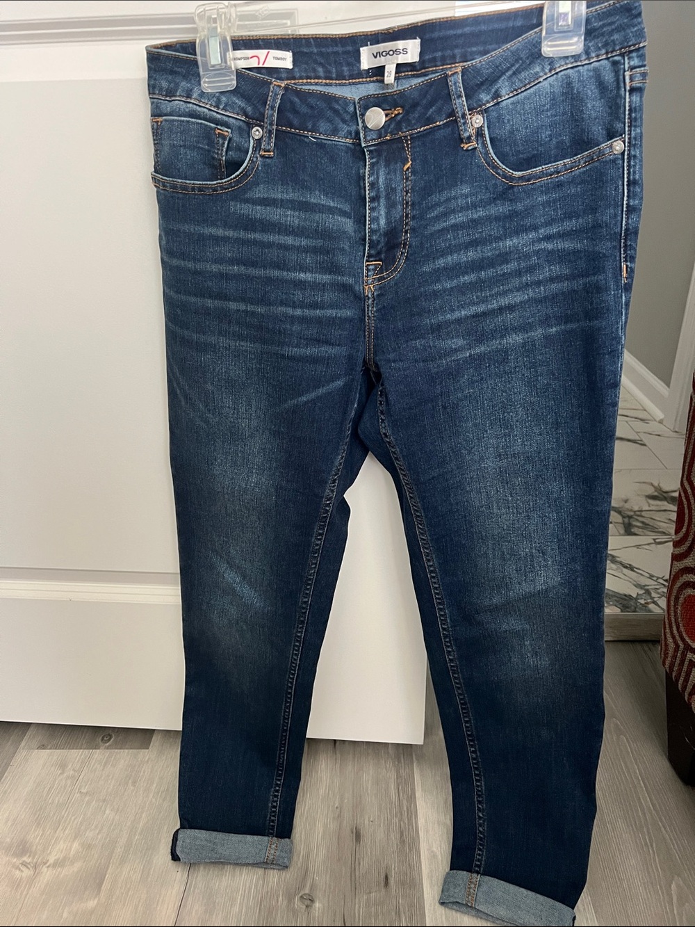 Vigoss Women's Dark Indigo Boyfriend Jeans